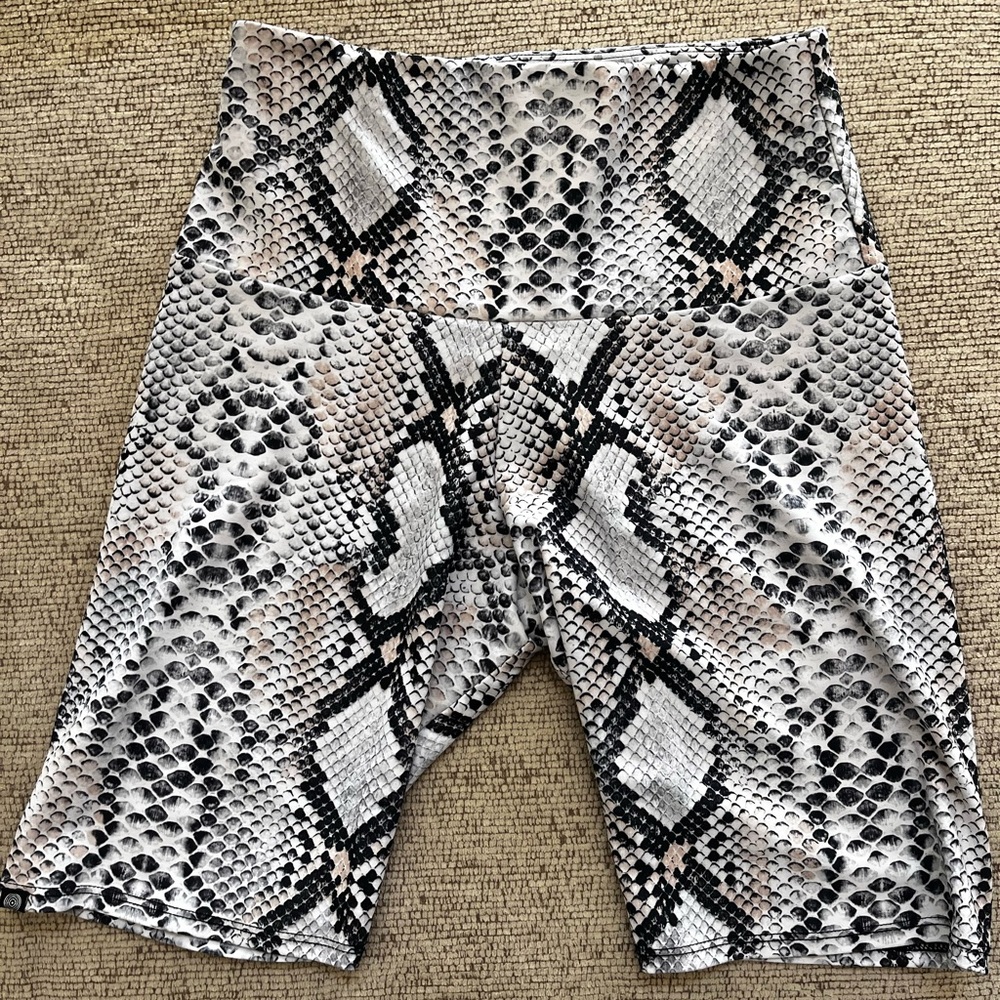 Snake print biker shorts